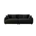 86.6" Contemporary Teddy Velvet Triple Sofa with 4 Cushions and Metal Legs