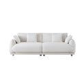 86.6" Contemporary Teddy Velvet Triple Sofa with 4 Cushions and Metal Legs