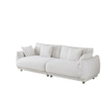 86.6" Contemporary Teddy Velvet Triple Sofa with 4 Cushions and Metal Legs