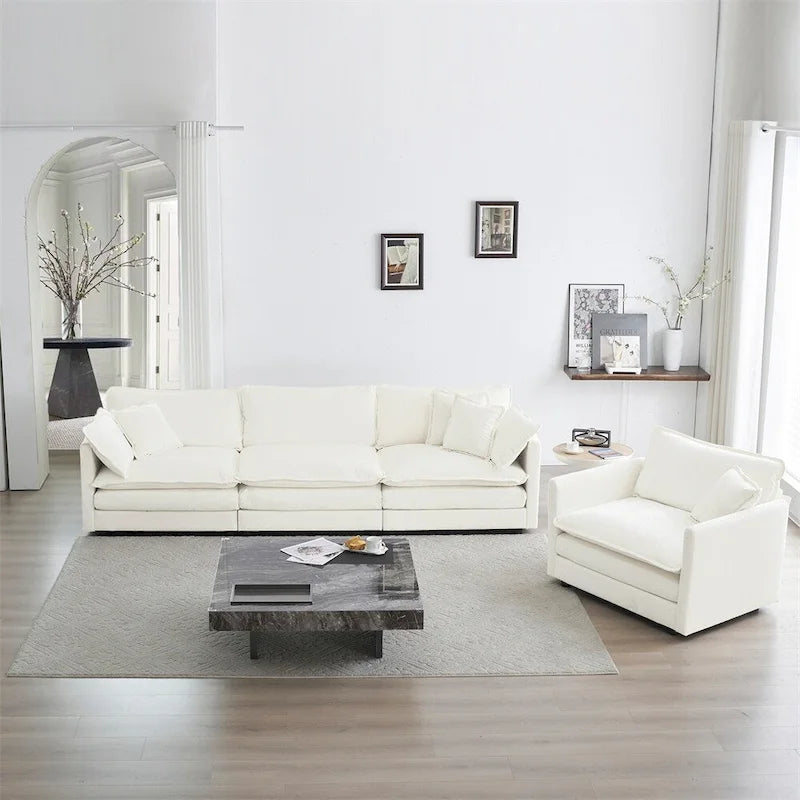 Modern 3-Piece Upholstered Sectional Sofa Set