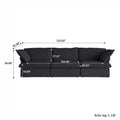Contemporary 3-Seat Modular Sectional Sofa for Living Room - Comfortable Convertible Couch