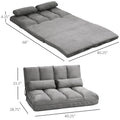 Versatile Floor Sofa Chair with 2 Cushions and Adjustable Backrest