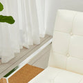 Glitzhome Set of 2 Mid-Century Tufted Accent Chairs in 29.25W PU Leather