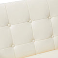 Glitzhome Set of 2 Mid-Century Tufted Accent Chairs in 29.25W PU Leather