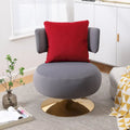 Round Barrel Chair with Fabric and Swivel Design