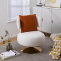 Round Barrel Chair with Fabric and Swivel Design