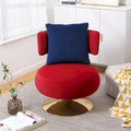 Round Barrel Chair with Fabric and Swivel Design