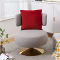 Round Barrel Chair with Fabric and Swivel Design