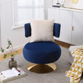 Round Barrel Chair with Fabric and Swivel Design