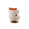 Round Barrel Chair with Fabric and Swivel Design