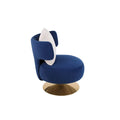Round Barrel Chair with Fabric and Swivel Design