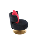 Round Barrel Chair with Fabric and Swivel Design