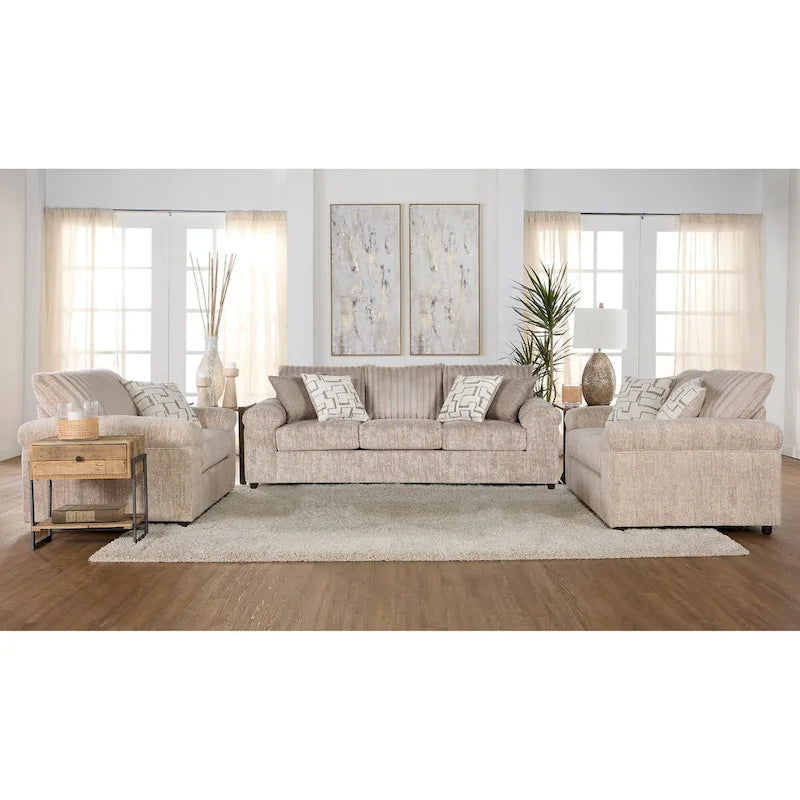 Roundhill Furniture Nason Wide Wale Corduroy Sofa, Loveseat, and Cuddle Chair Collection