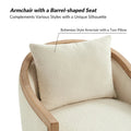 Oswald Jess Farmhouse Solid Wood Swivel Barrel Chair with Toss Pillows by HULALA HOME