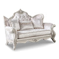 Clarissa Traditional Sofa Set by Furniture of America - Featuring Button Tufted Back and Accent Pillows