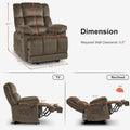 MCombo Heated Massage Electric Recliner Chair for Living Room - Fabric R6233
