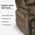 MCombo Heated Massage Electric Recliner Chair for Living Room - Fabric R6233