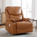HOMYKA 34.2-Inch Wide Faux Leather Swivel Rocking Power Recliner Chair with USB Charging Port
