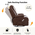 HOMYKA 34.2-Inch Wide Faux Leather Swivel Rocking Power Recliner Chair with USB Charging Port