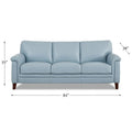 Hydeline Westcott Premium Top Grain Leather Sofa with Memory Foam and Spring Support