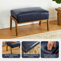 Glitzhome 30.75-Inch Mid-Century PU Leather Armchair and Ottoman Set