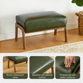 Glitzhome 30.75-Inch Mid-Century PU Leather Armchair and Ottoman Set