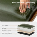 Glitzhome 30.75-Inch Mid-Century PU Leather Armchair and Ottoman Set