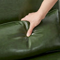 Glitzhome 30.75-Inch Mid-Century PU Leather Armchair and Ottoman Set