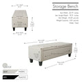 Porthos Home Wren Upholstered Button-Tufted Storage Bench