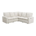 Linen Upholstered Power Recliner L-Shaped Sectional Sofa with USB Port - Soft Home Theater Seating for Living Room