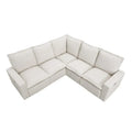Linen Upholstered Power Recliner L-Shaped Sectional Sofa with USB Port - Soft Home Theater Seating for Living Room