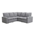 Linen Upholstered Power Recliner L-Shaped Sectional Sofa with USB Port - Soft Home Theater Seating for Living Room