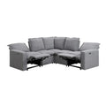 Linen Upholstered Power Recliner L-Shaped Sectional Sofa with USB Port - Soft Home Theater Seating for Living Room