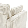 LUE BONA 81 Contemporary Corduroy 3-Seater Sofa - Upholstered Polyester Rectangle Design with Wooden Base for Living Room