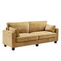 LUE BONA 81 Contemporary Corduroy 3-Seater Sofa - Upholstered Polyester Rectangle Design with Wooden Base for Living Room