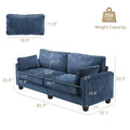 LUE BONA 81 Contemporary Corduroy 3-Seater Sofa - Upholstered Polyester Rectangle Design with Wooden Base for Living Room