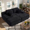 HOOOWOOO Modular Plush Corduroy Sectional Sofa with Cushions