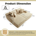 HOOOWOOO Modular Plush Corduroy Sectional Sofa with Cushions