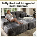 HOOOWOOO Modular Plush Corduroy Sectional Sofa with Cushions