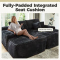 HOOOWOOO Modular Plush Corduroy Sectional Sofa with Cushions