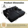 HOOOWOOO Modular Plush Corduroy Sectional Sofa with Cushions