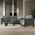 CraftPorch Velvet Upholstered Mid-Century Modern Corduroy 2-Piece Living Room Set