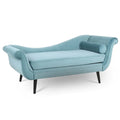 Upholstered Indoor Chaise Lounge Chair with Scroll Arms, Reclining Feature, Rolled Accent Pillow, and Sturdy Solid Wood Legs