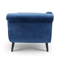 Upholstered Indoor Chaise Lounge Chair with Scroll Arms, Reclining Feature, Rolled Accent Pillow, and Sturdy Solid Wood Legs
