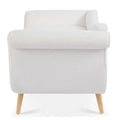 Upholstered Indoor Chaise Lounge Chair with Scroll Arms, Reclining Feature, Rolled Accent Pillow, and Sturdy Solid Wood Legs