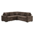 82.6-Inch L-Shaped Sleeper Sofa with Pull-Out Feature, Wheels, USB Ports, and Power Sockets - Dimensions: 82.6W x 82.6D x 33H