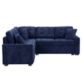 82.6-Inch L-Shaped Sleeper Sofa with Pull-Out Feature, Wheels, USB Ports, and Power Sockets - Dimensions: 82.6W x 82.6D x 33H
