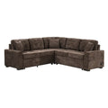 82.6-Inch L-Shaped Sleeper Sofa with Pull-Out Feature, Wheels, USB Ports, and Power Sockets - Dimensions: 82.6W x 82.6D x 33H