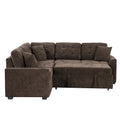 82.6-Inch L-Shaped Sleeper Sofa with Pull-Out Feature, Wheels, USB Ports, and Power Sockets - Dimensions: 82.6W x 82.6D x 33H