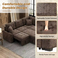 82.6-Inch L-Shaped Sleeper Sofa with Pull-Out Feature, Wheels, USB Ports, and Power Sockets - Dimensions: 82.6W x 82.6D x 33H